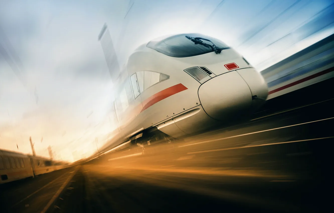 Фото обои дорога, поезд, скорость, красота, локомотив