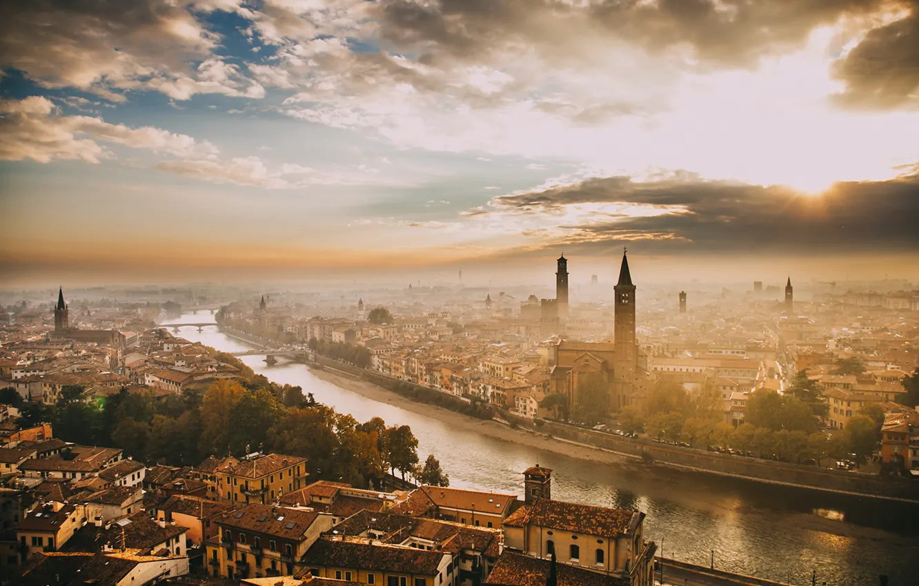 Фото обои город, Italy, Verona