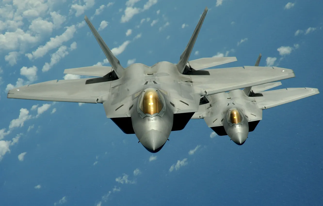 Фото обои Полет, Истребители, F-22 raptor