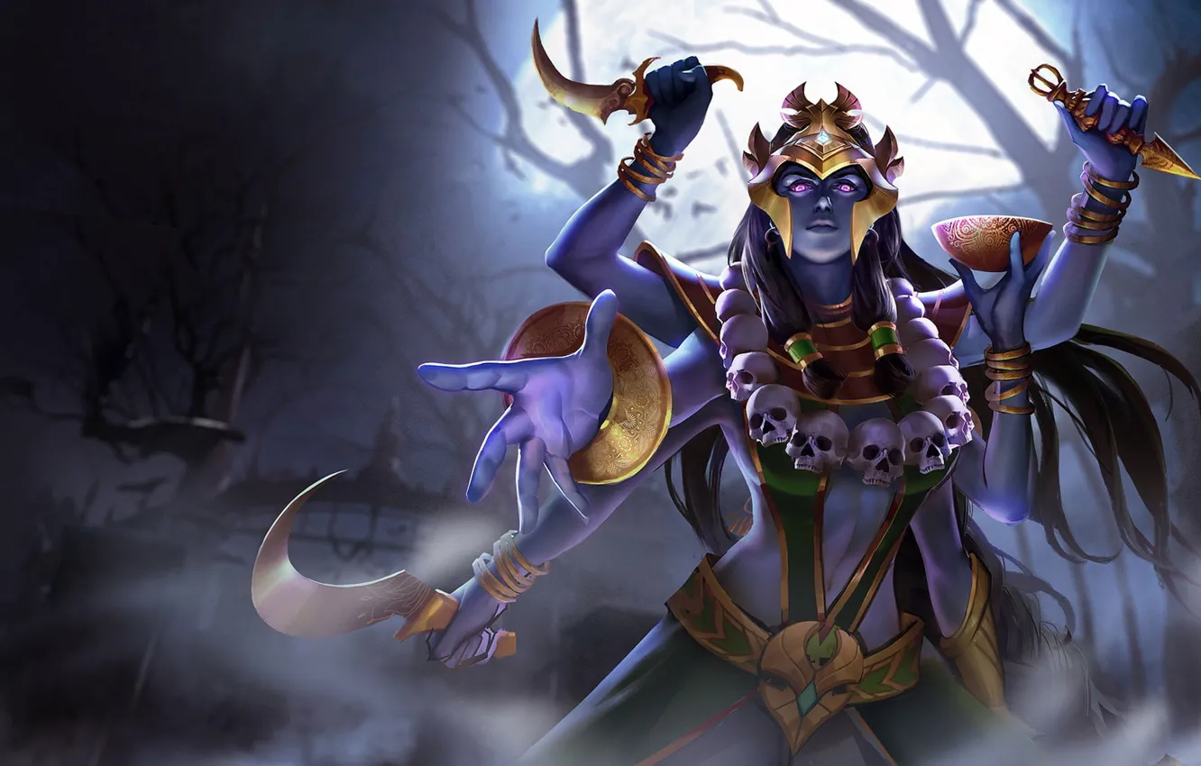 Фото обои череп, персонажи, моб, Arena of Valor, Много рук, Арена Доблести, AOV