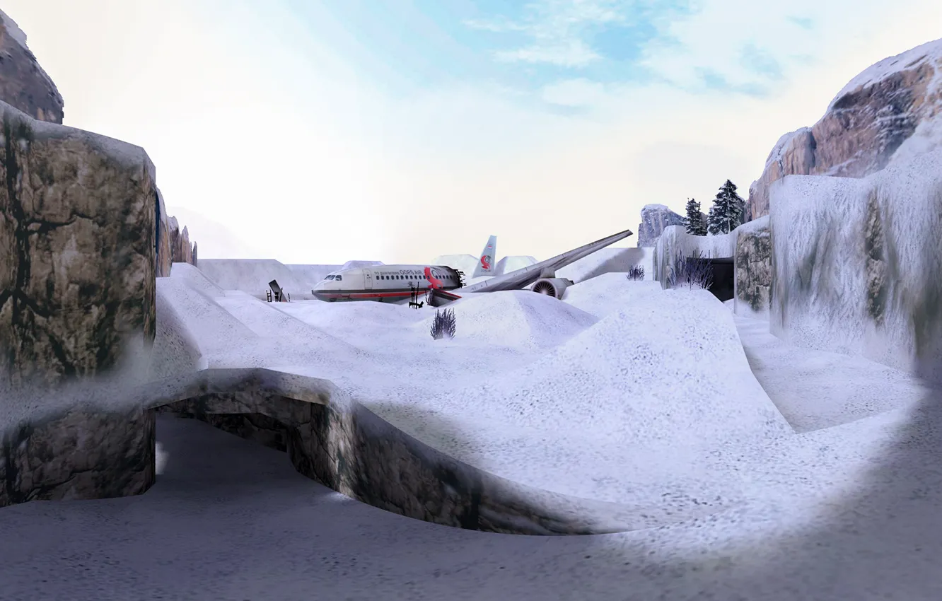 Фото обои снег, snow, Counter Strike, Full HD, Контр Страйк, CS 1.6, de_survivor