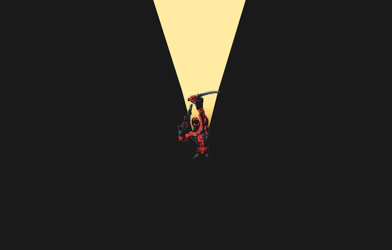 Фото обои красный, катана, Deadpool, Marvel, Дэдпул, Comics, Уэйд Уилсон