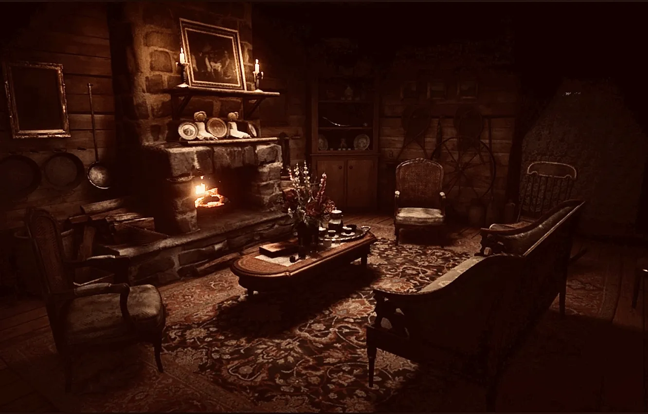 Фото обои HDR, light, house, game, flower, wood, chair, room