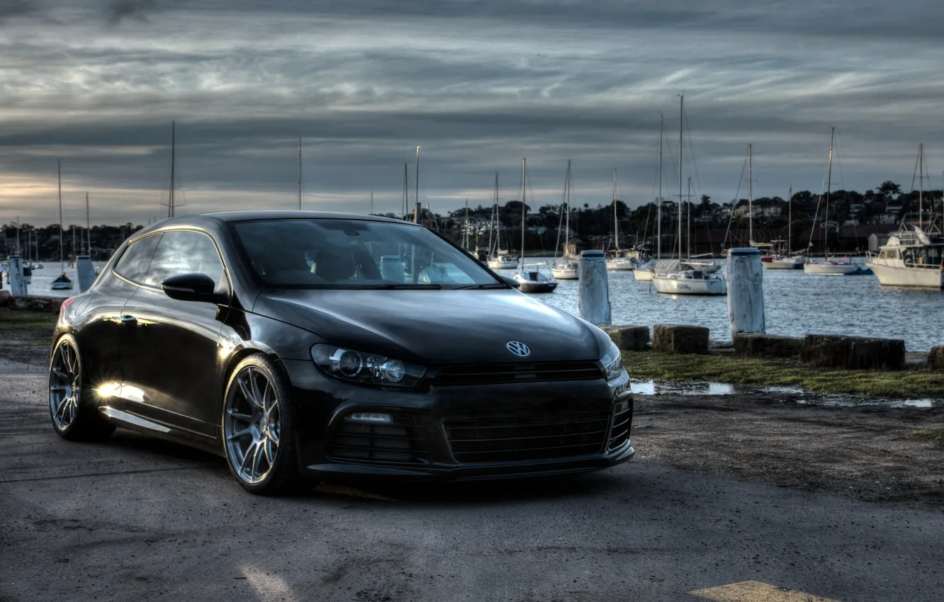 Фото обои Volkswagen, black, Scirocco