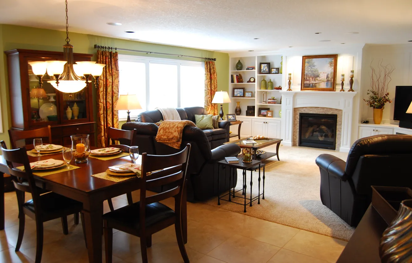 Фото обои design, style, interior, fireplace, Family room