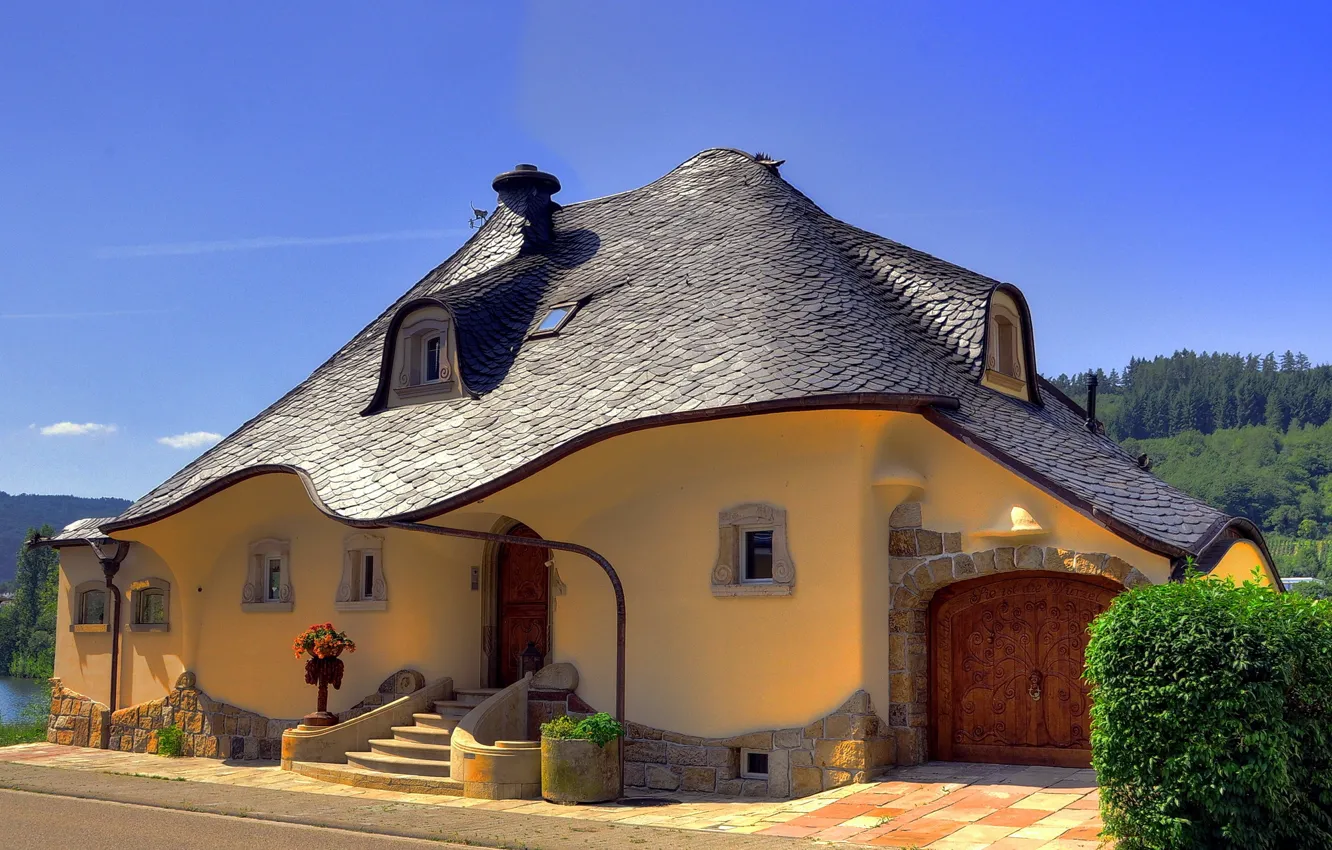 Фото обои город, дом, фото, Германия, Mosel, Zell