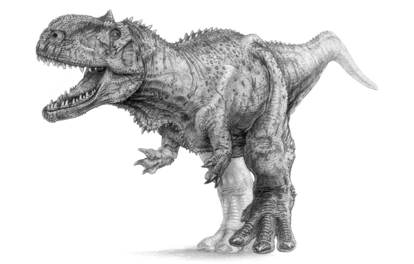 Фото обои drawing, dinosaur, Scavenger