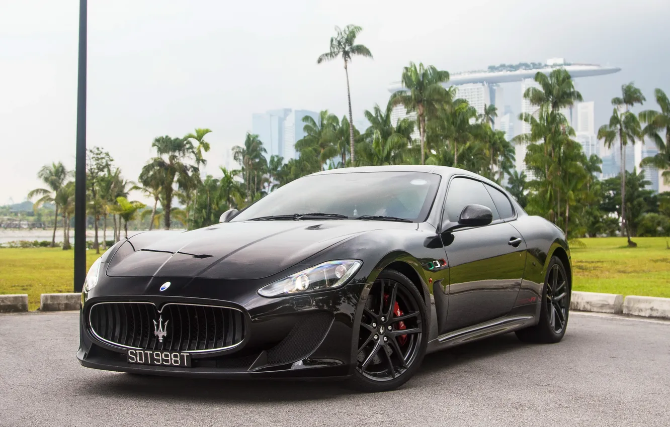 Фото обои Maserati, Сингапур, GranTurismo, Black