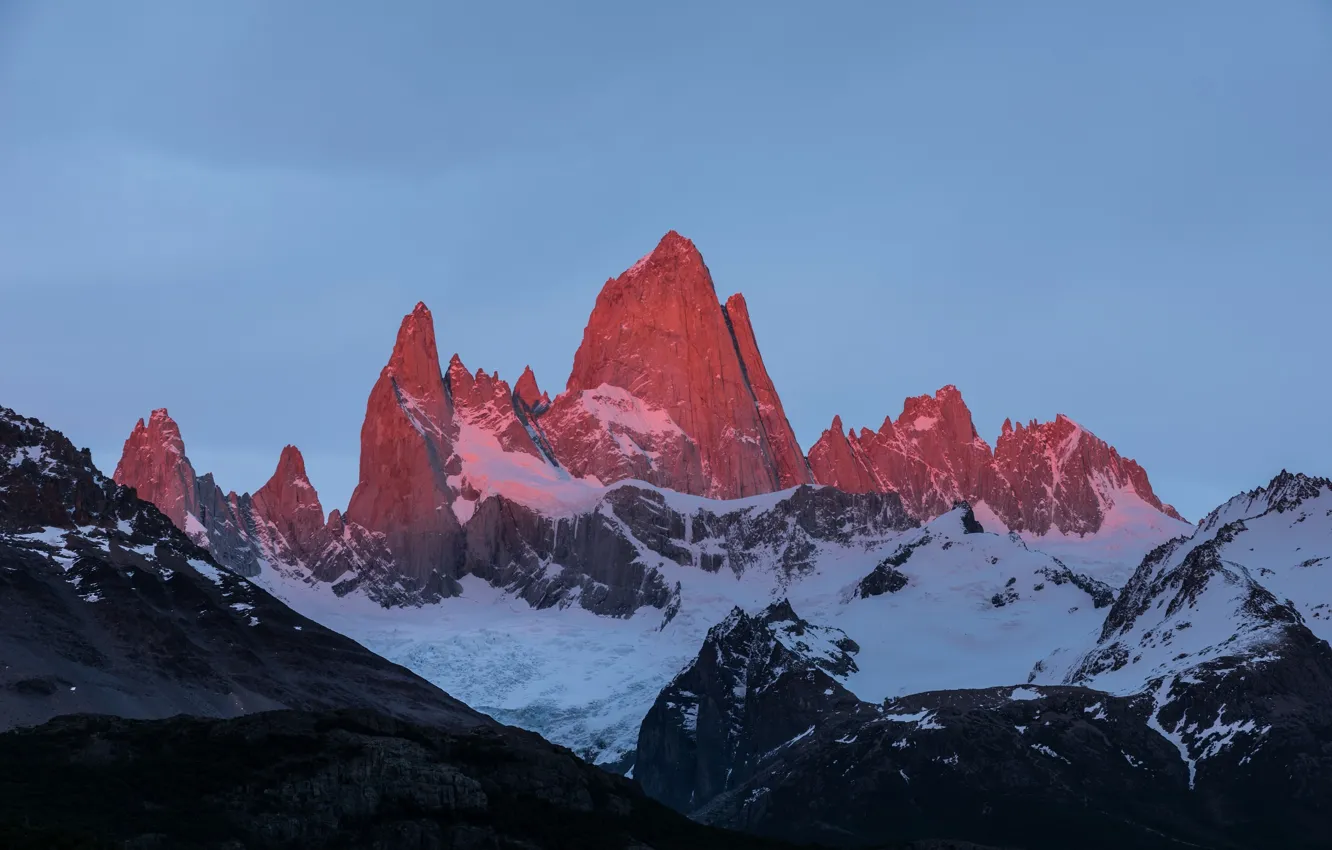 Фото обои небо, снег, горы, природа, скалы, Argentina, Чили, Аргентина