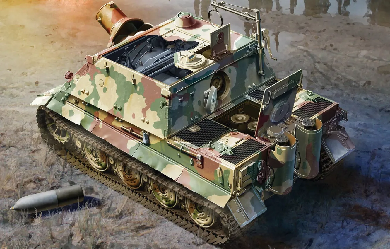 Фото обои САУ, 38 cm RW61 auf Sturmmörser Tiger, Штурмтигр, Sturmpanzer VI, Sturmtiger, немецкая самоходная артиллерийская установка