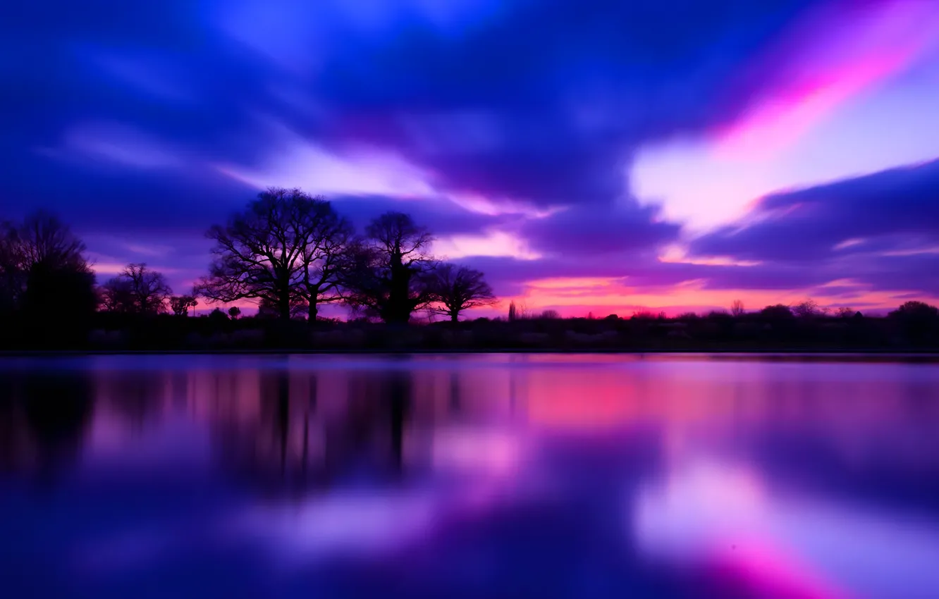 Фото обои sunset, blue, water, cloud, hydro resources