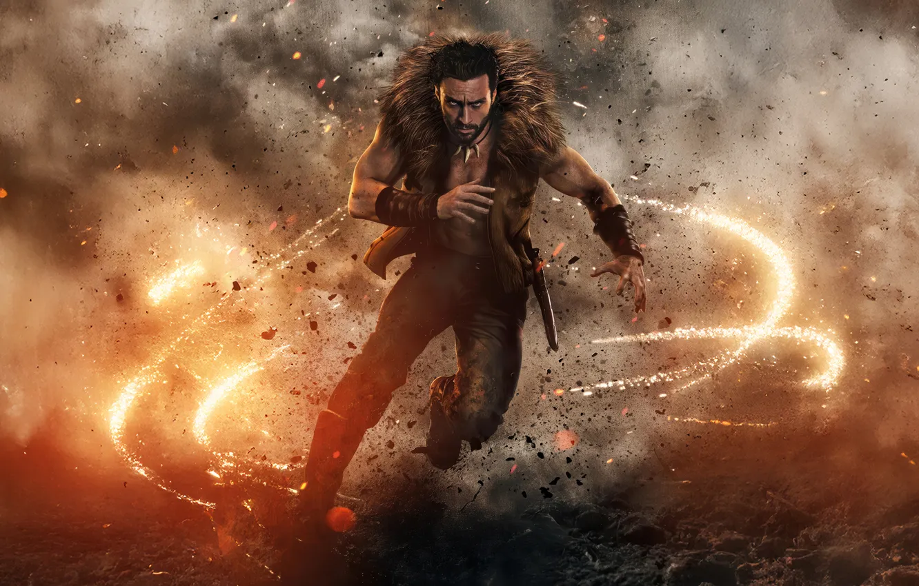 Фото обои Аарон Тейлор-Джонсон, Aaron Taylor-Johnson, Kraven the Hunter, Сергей Кравинов, Крейвен-охотник