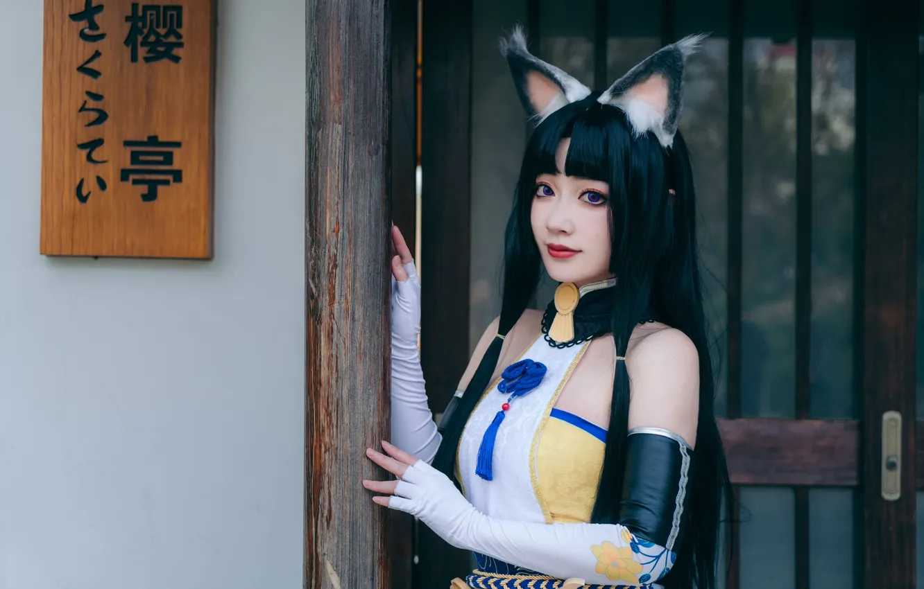 Фото обои Beautiful, Asian, Model, Wall, Woman, Pretty, Cosplay, Close Up
