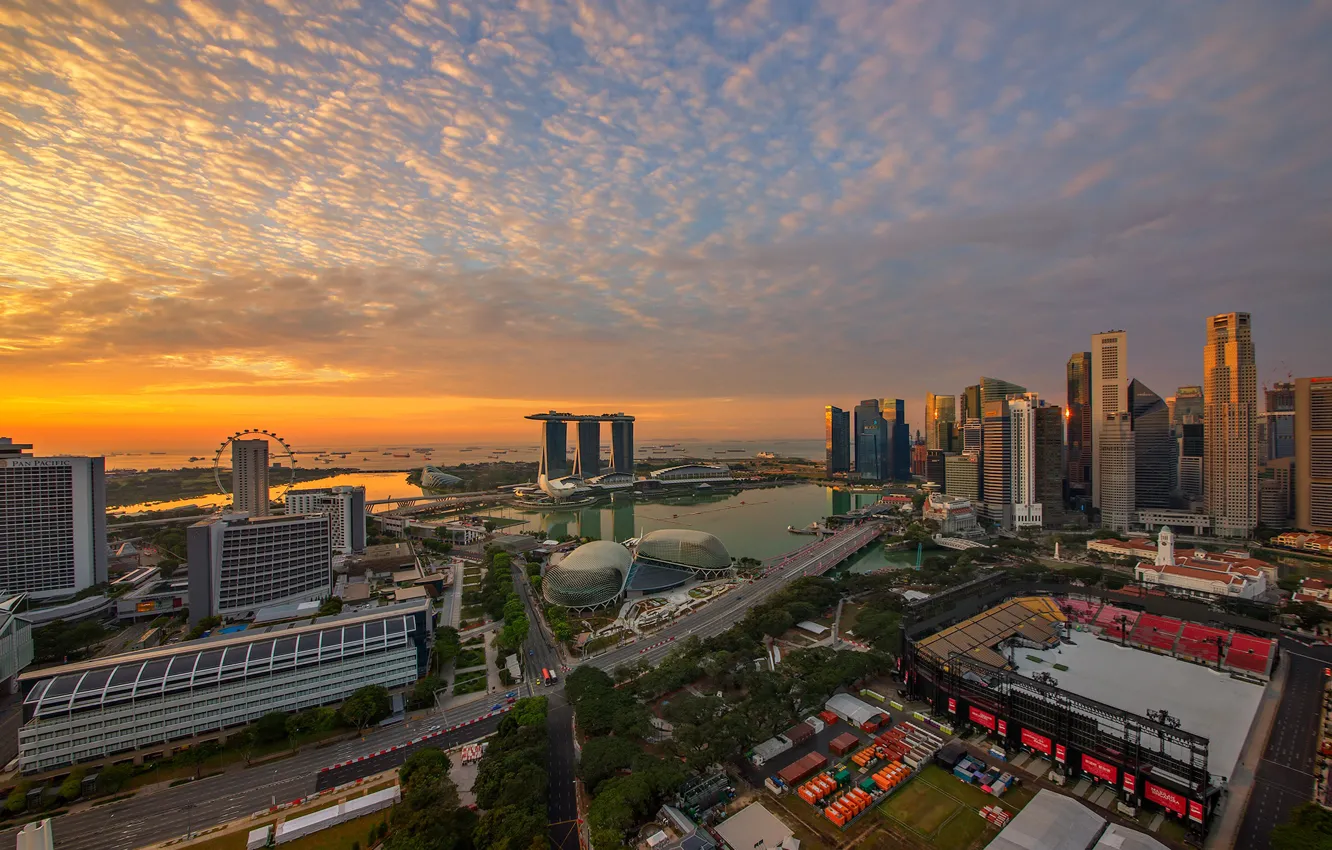 Фото обои панорама, Азия, Сингапур