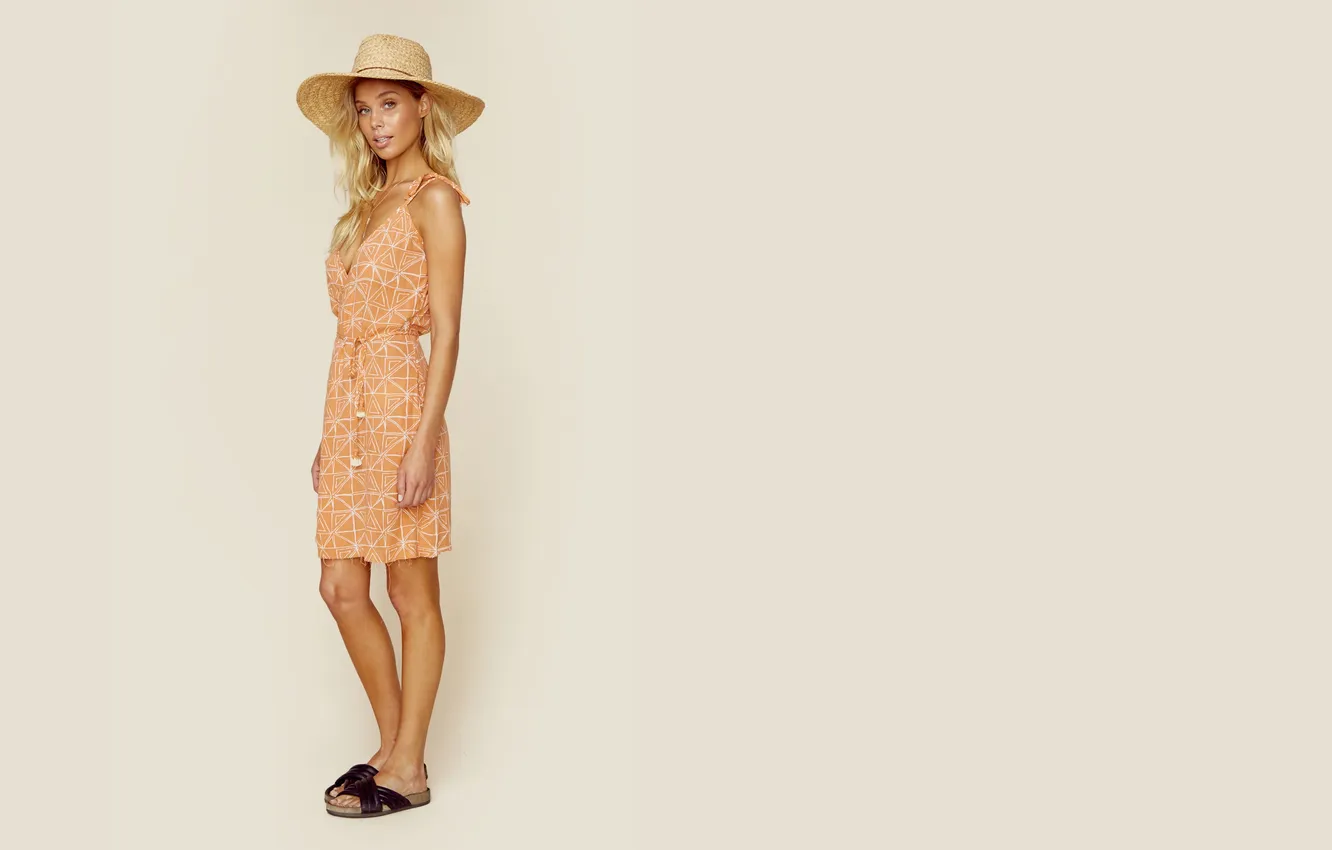 Фото обои girl, dress, hat, woman, young, beautiful, model, blonde
