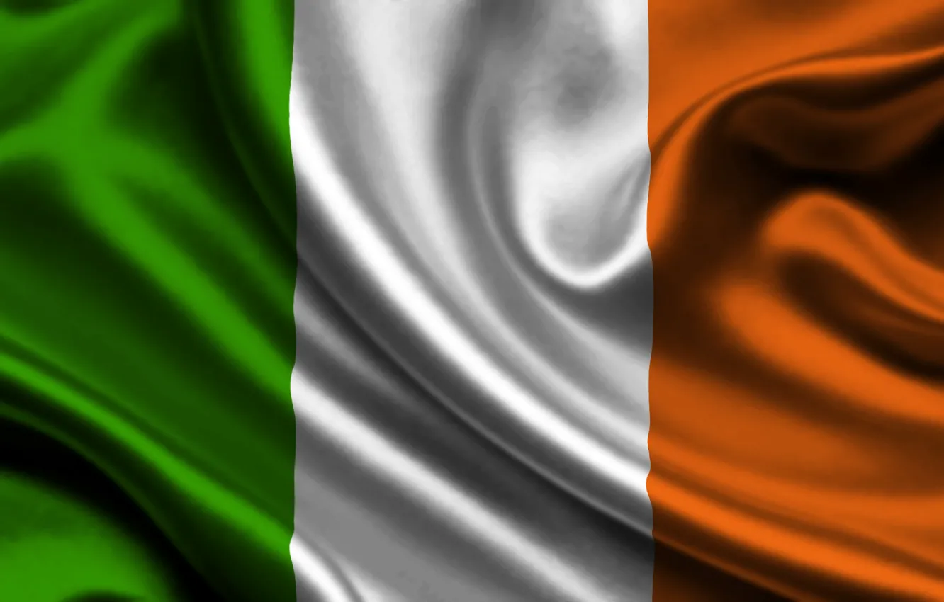 Фото обои Белый, Флаг, Оранжевый, Ирландия, Текстура, Зелёный, Ireland, Flag