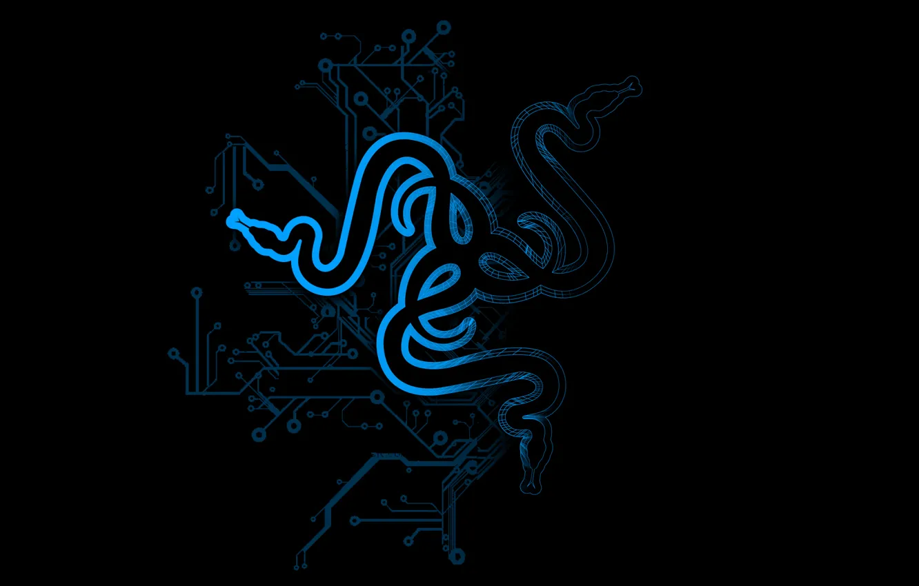 Фото обои Blue, Logo, Razer, Hi-tech