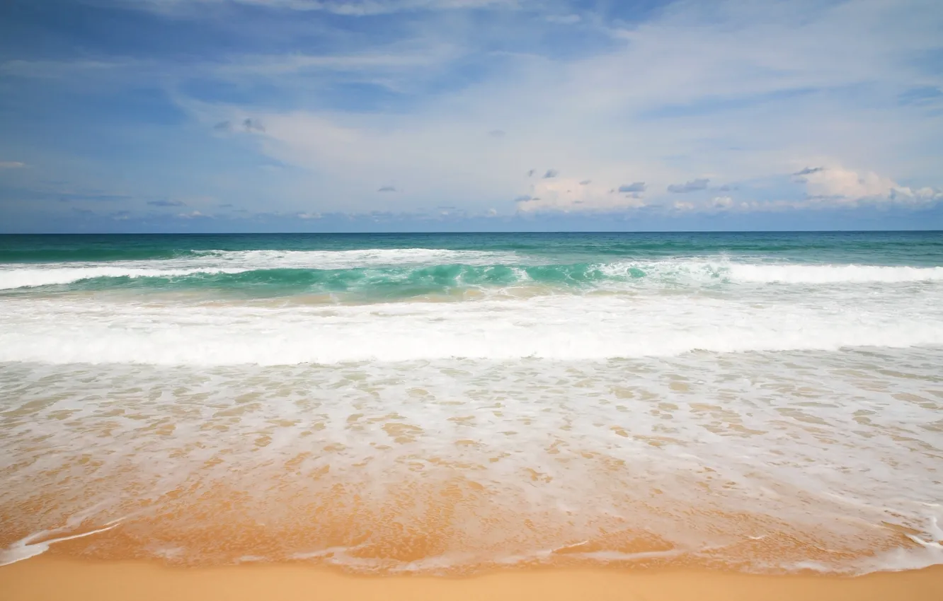 Фото обои песок, море, волны, пляж, лето, summer, beach, sea
