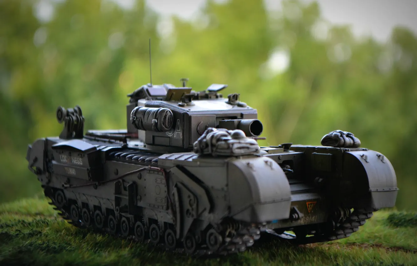 Фото обои игрушка, танк, моделька, тяжёлый, пехотный, «Черчилль», Churchill MKIII