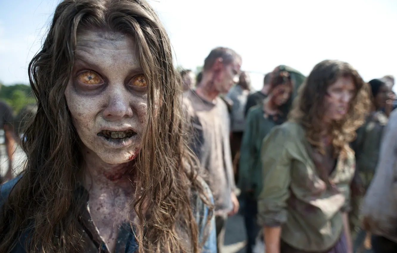 Фото обои зомби, zombie, сериал, стадо, serial, The Walking Dead, Ходячие мертвецы