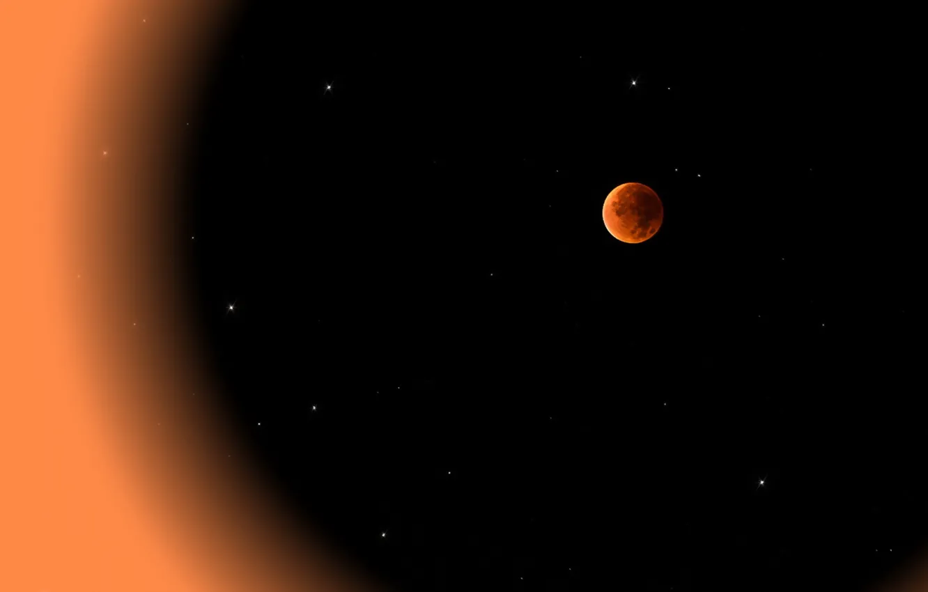 Фото обои космос, фон, Blood Moon