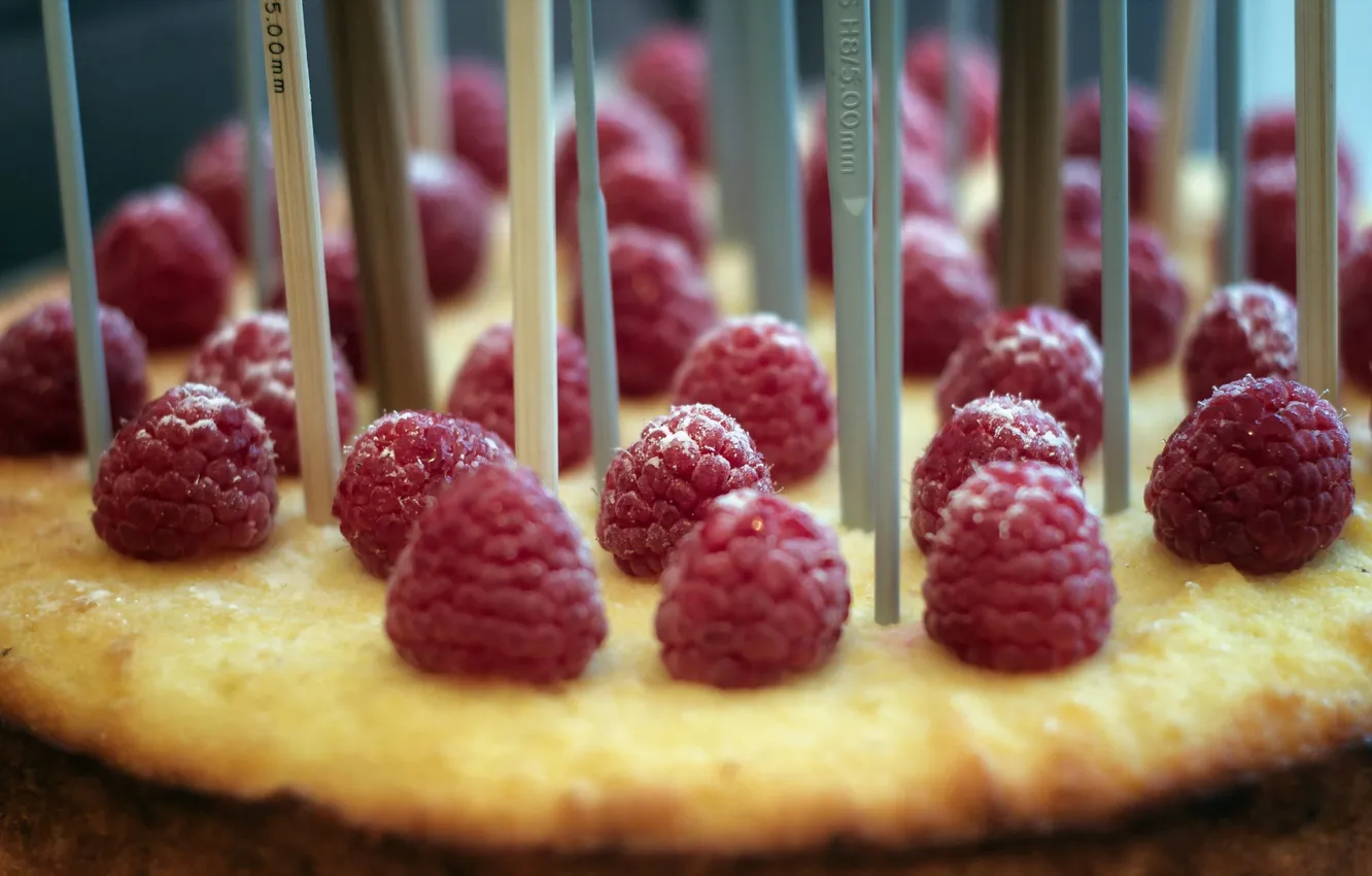 Фото обои макро, еда, Raspberry Cake