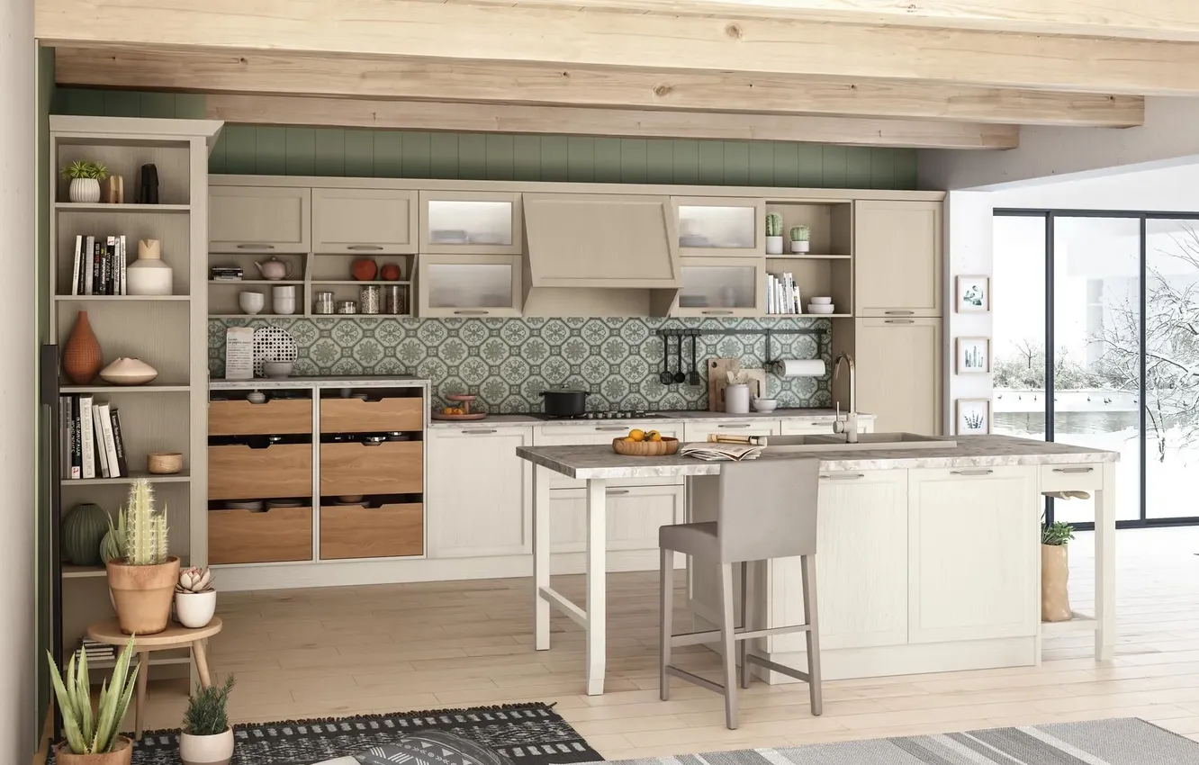 Фото обои стиль, вилла, интерьер, Италия, кухня, итальянский дизайн, Cucina Santadi