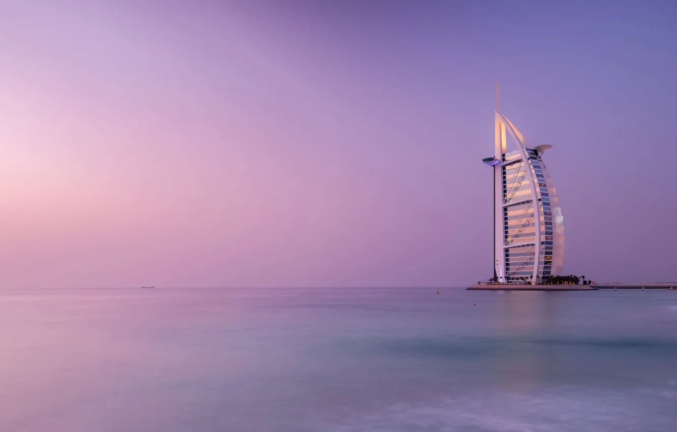 Фото обои море, небо, Дубаи, отель