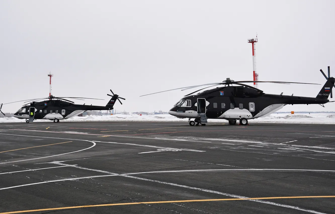 Фото обои вертолёты, посадочная площадка, Ми-38-4