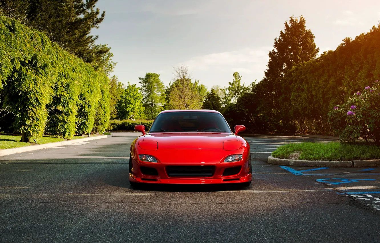 Фото обои Red, RX-7, Road