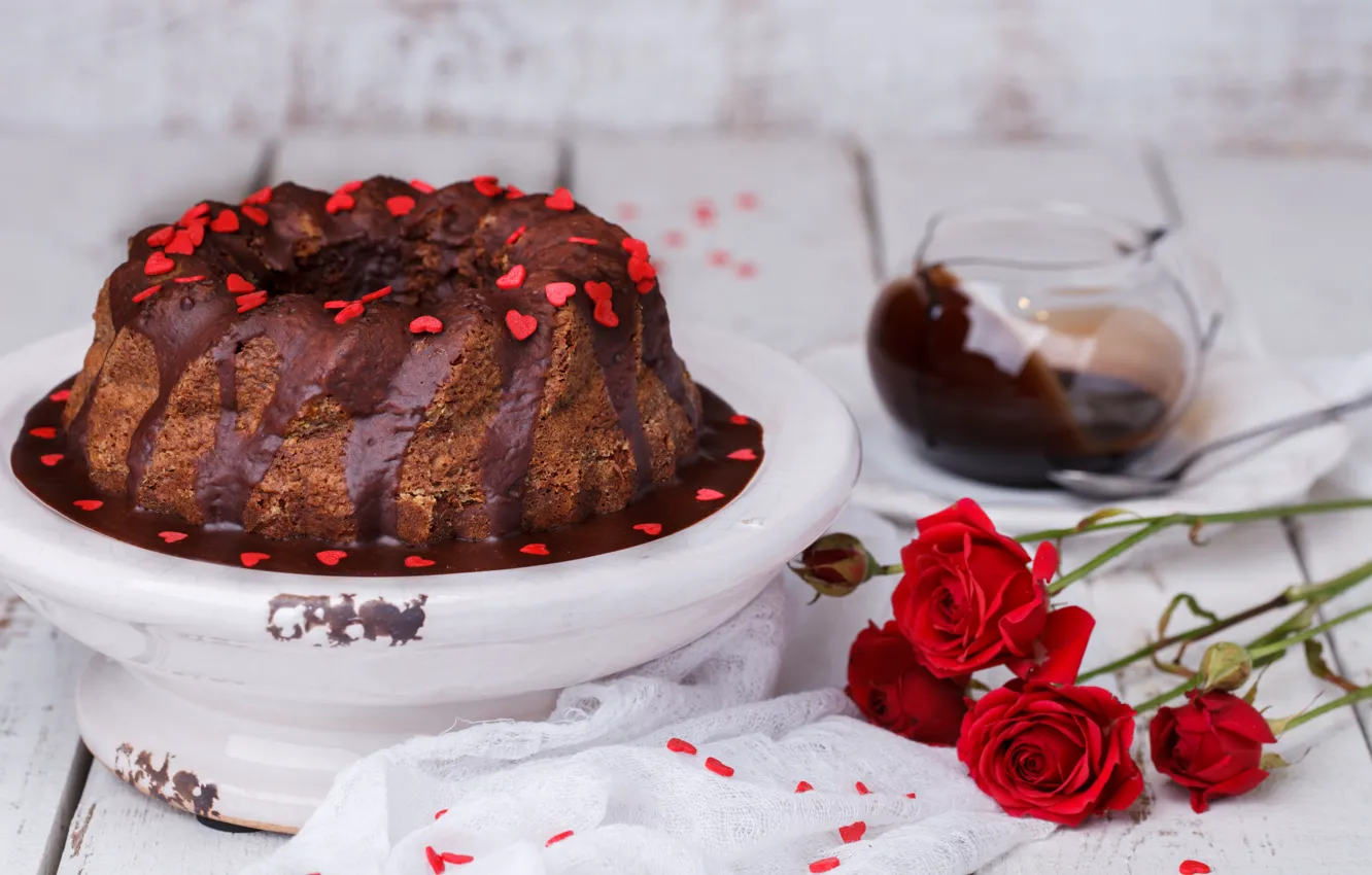 Фото обои цветы, тарелка, торт, шоколадный, Stolyevych Yulia