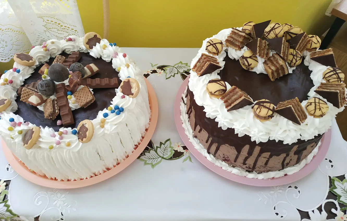 Фото обои cake, biscuits, whipped cream