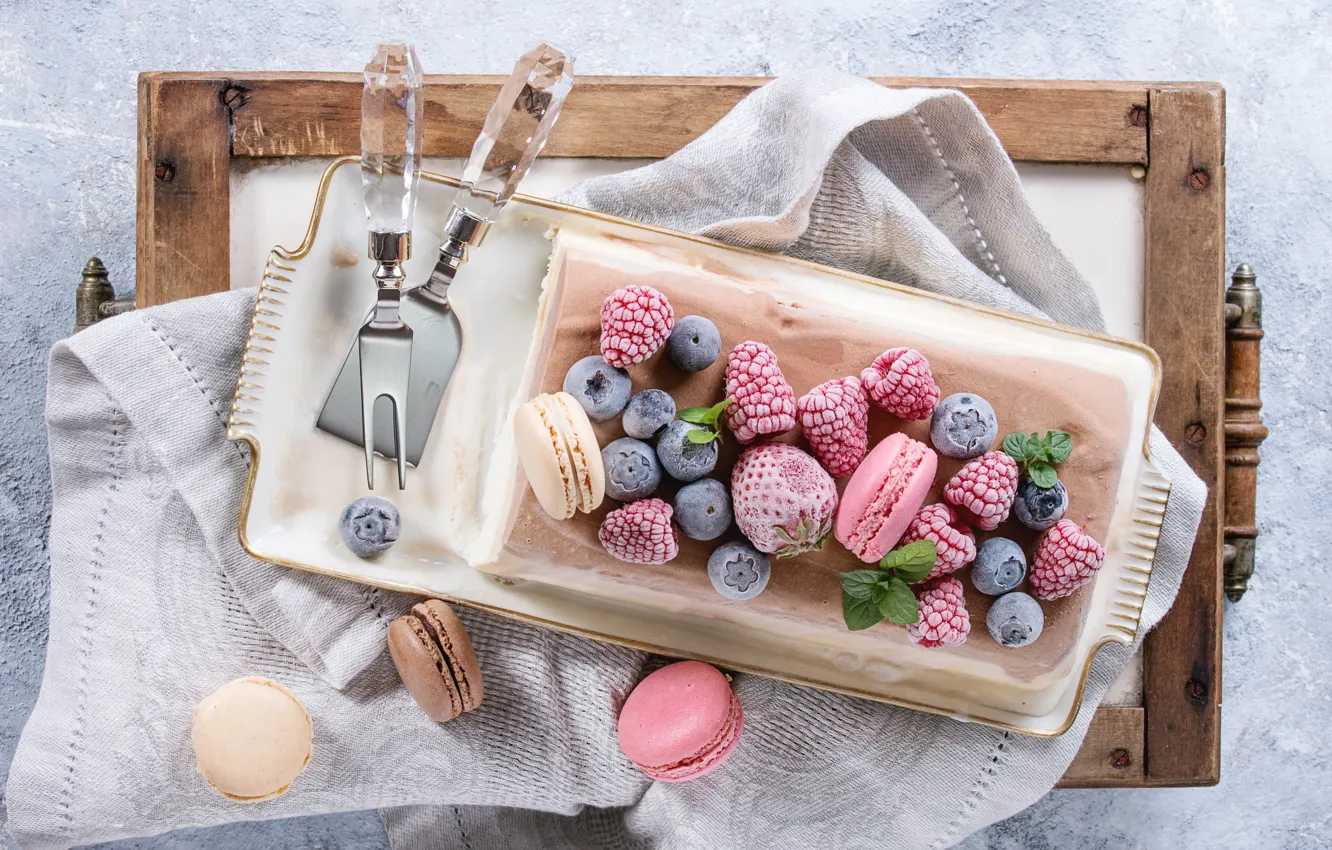 Фото обои ягоды, печенье, клубника, тарелка, мороженое, десерт, ежевика, Natasha Breen
