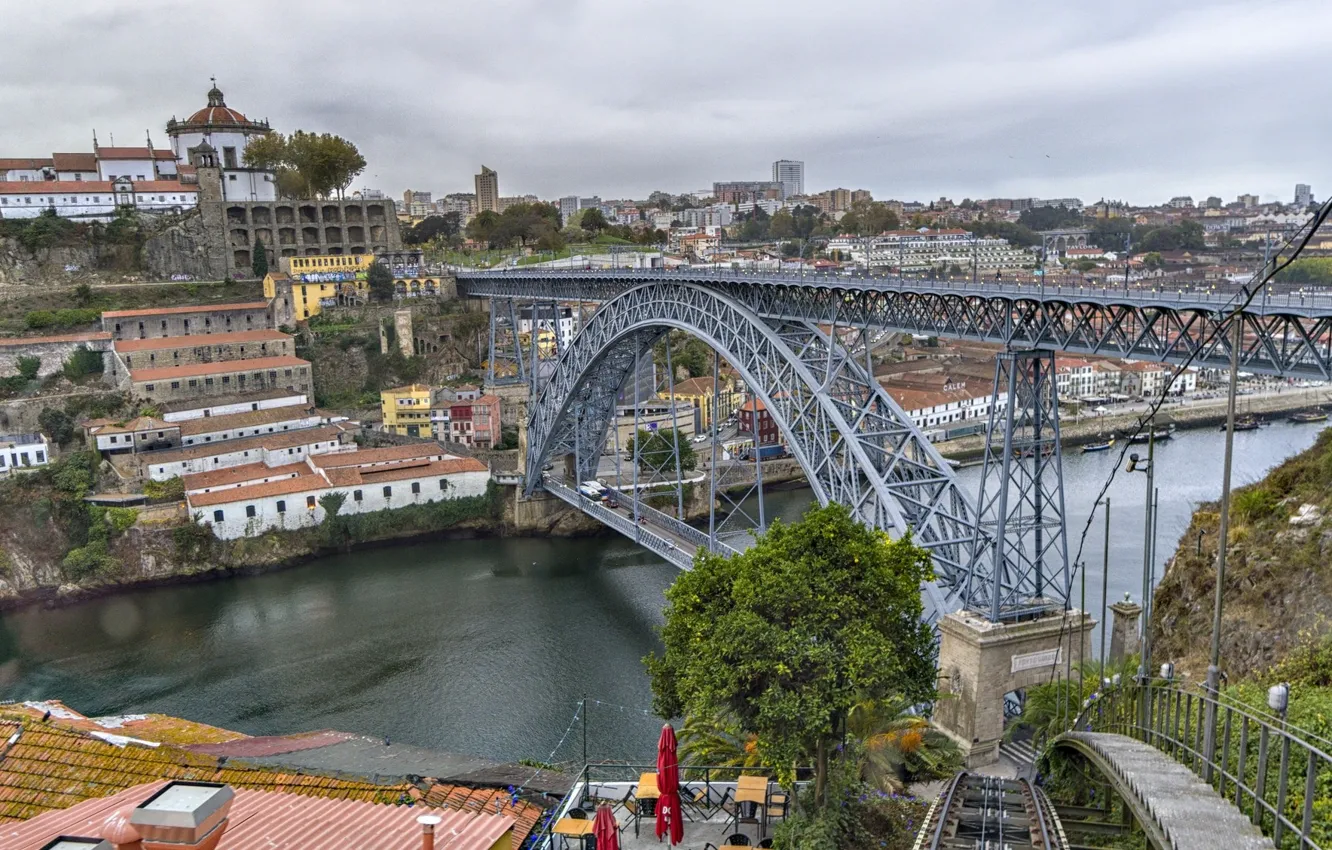Фото обои мост, город, Португалия, Порту