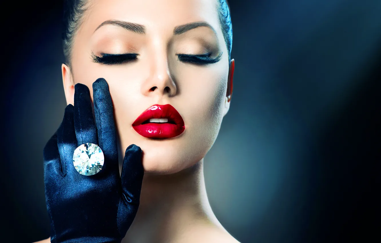 Фото обои девушка, ресницы, модель, макияж, кольцо, Анна Субботина