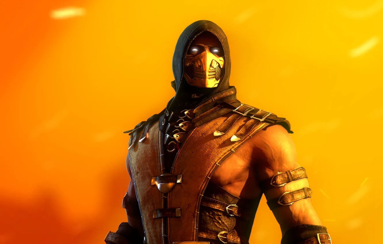 Фото обои боец, scorpion, ninja, hell, mortal kombat x