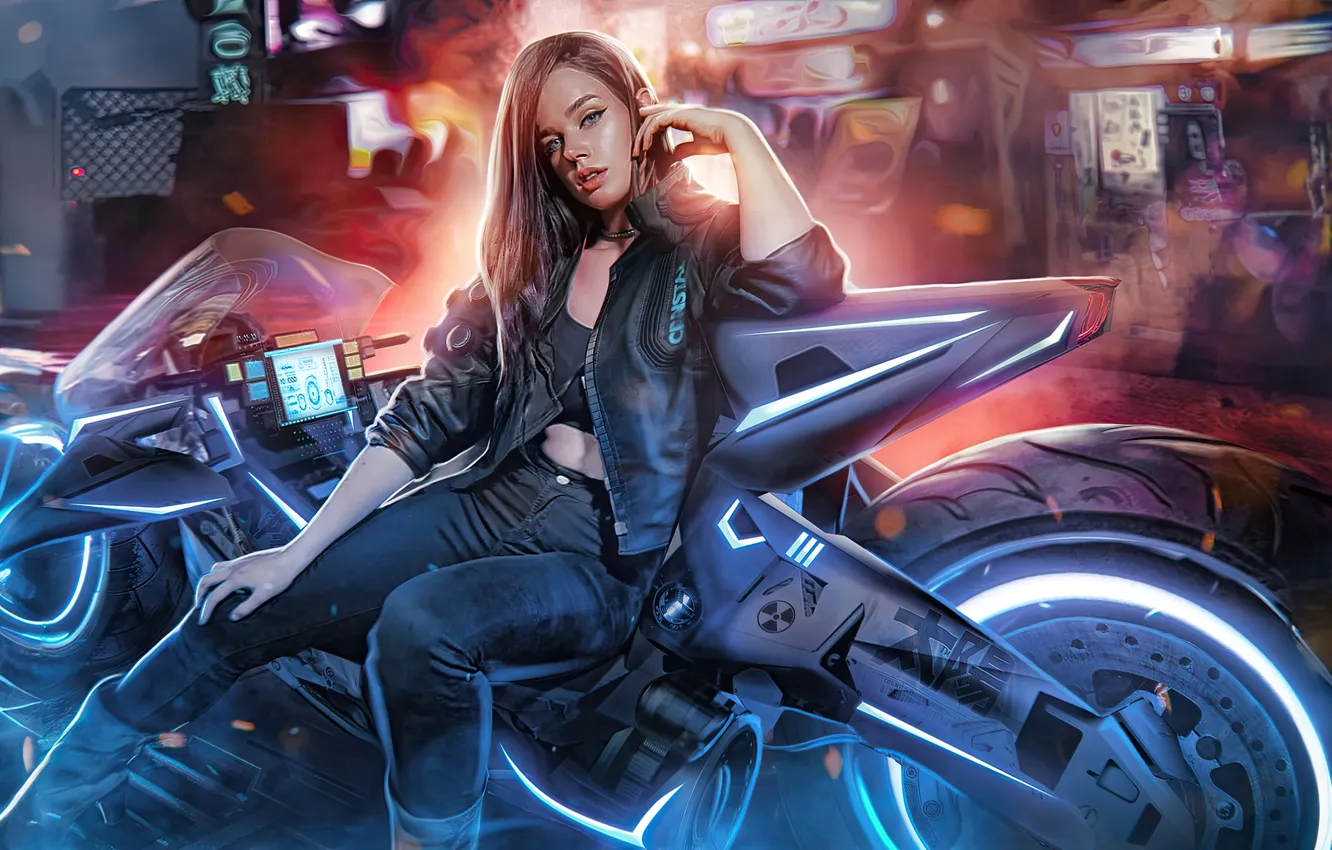Фото обои adventure, motorbike, futuristic