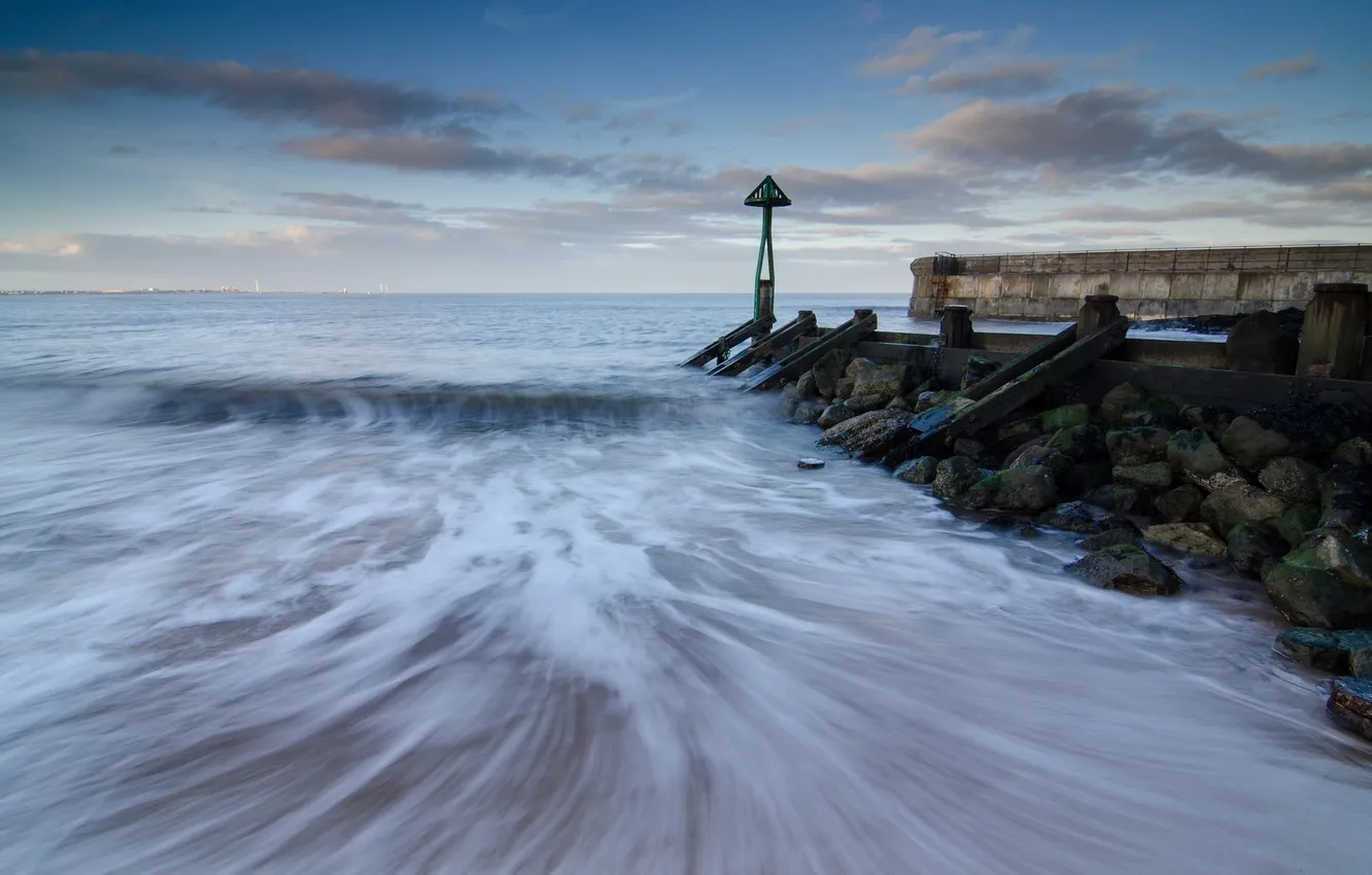 Фото обои море, пейзаж, England, Seaton Sluice