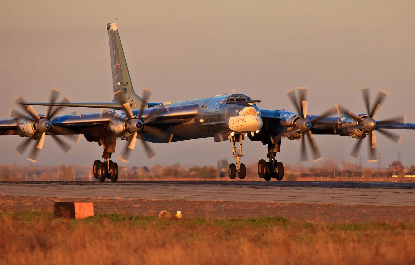 Фото обои Самолет, Бомбардировщик, Ту-95