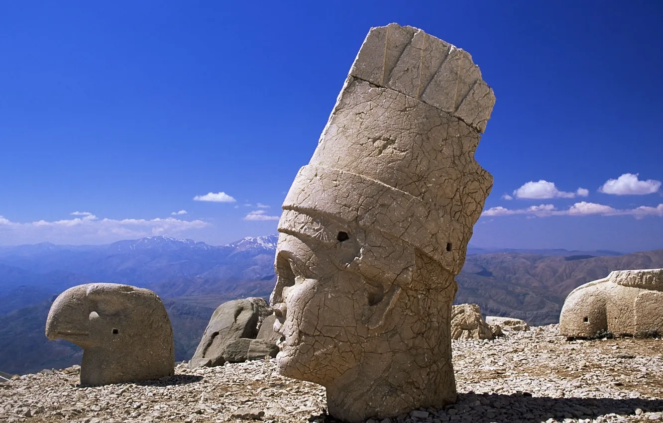 Фото обои памятник, статуи, Турция, Немрут-даг