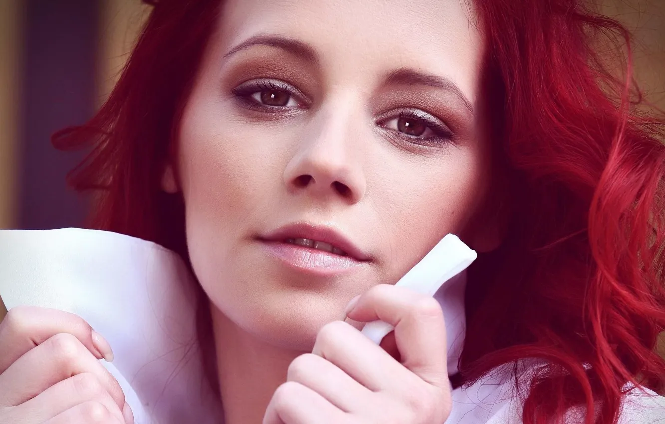 Фото обои Девушка, Портрет, Ariel, Ариэль, Красивая, Redhead, Piper Fawn, Рыжеволосая