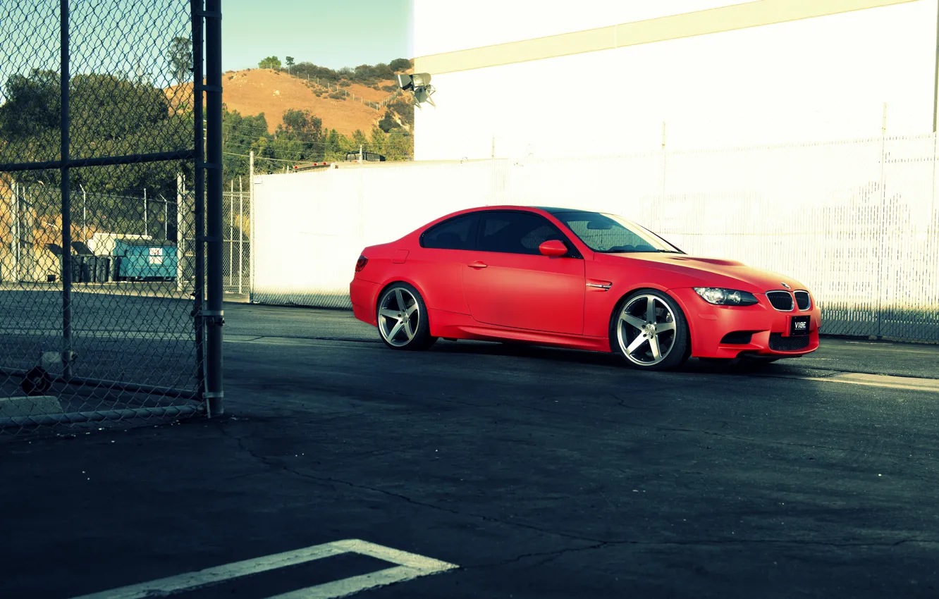 Фото обои бмв, BMW, red, e92, 3 серия, frontside