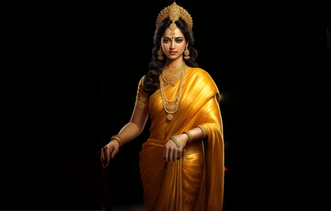 Фото обои девушка, женщина, человек, портрет, красота, Индия, платье, фэнтези