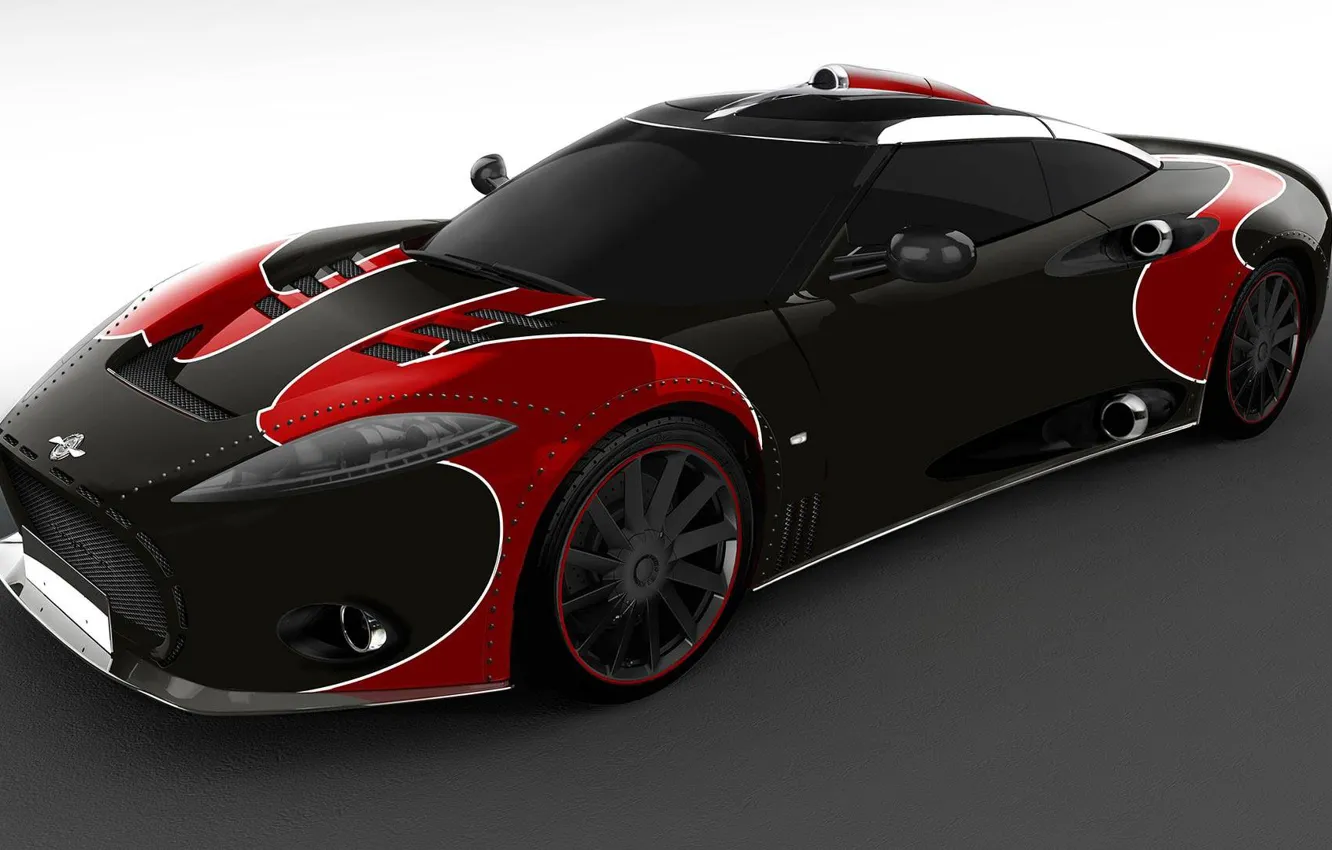 Фото обои Spyker, спортивное авто, супер кар, имиджевая модель, приборы Chronoswiss, 532 л.с., 600 Нм, Spyker C8 …