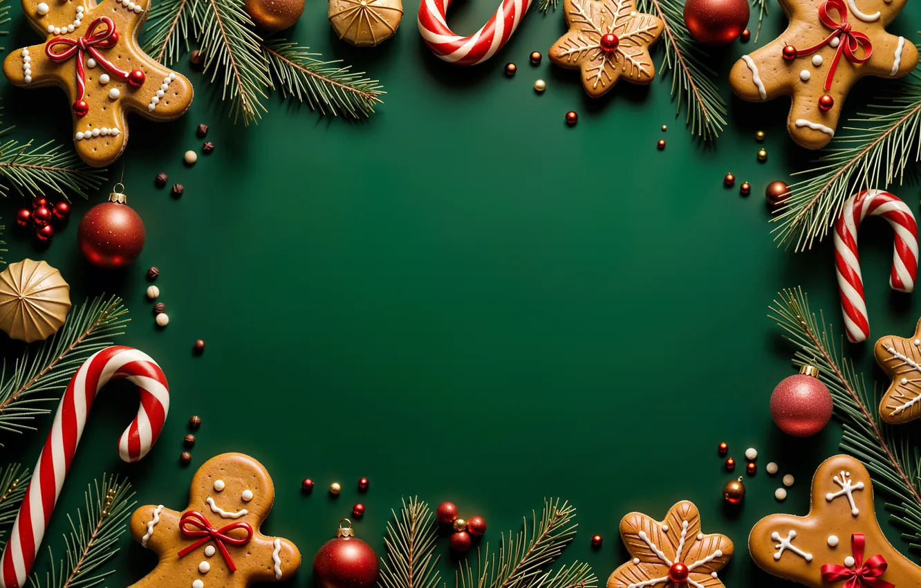 Фото обои украшения, фон, шары, Рождество, Новый год, golden, new year, Christmas