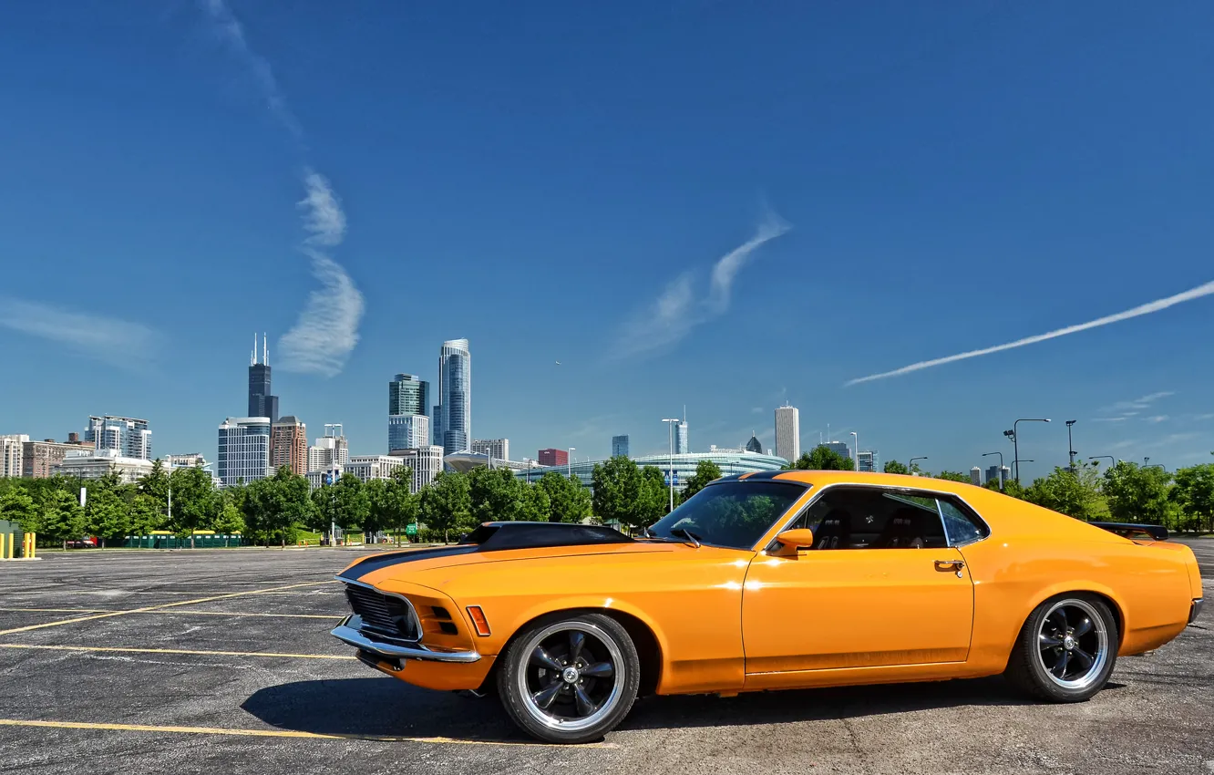 Фото обои Mustang, Ford, Форд, Мустанг, классика, 1970, Muscle car