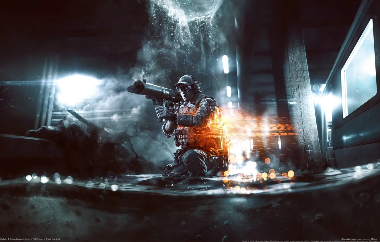 Фото обои морпех, Battlefield 4, Без Логотипа, Second Assault