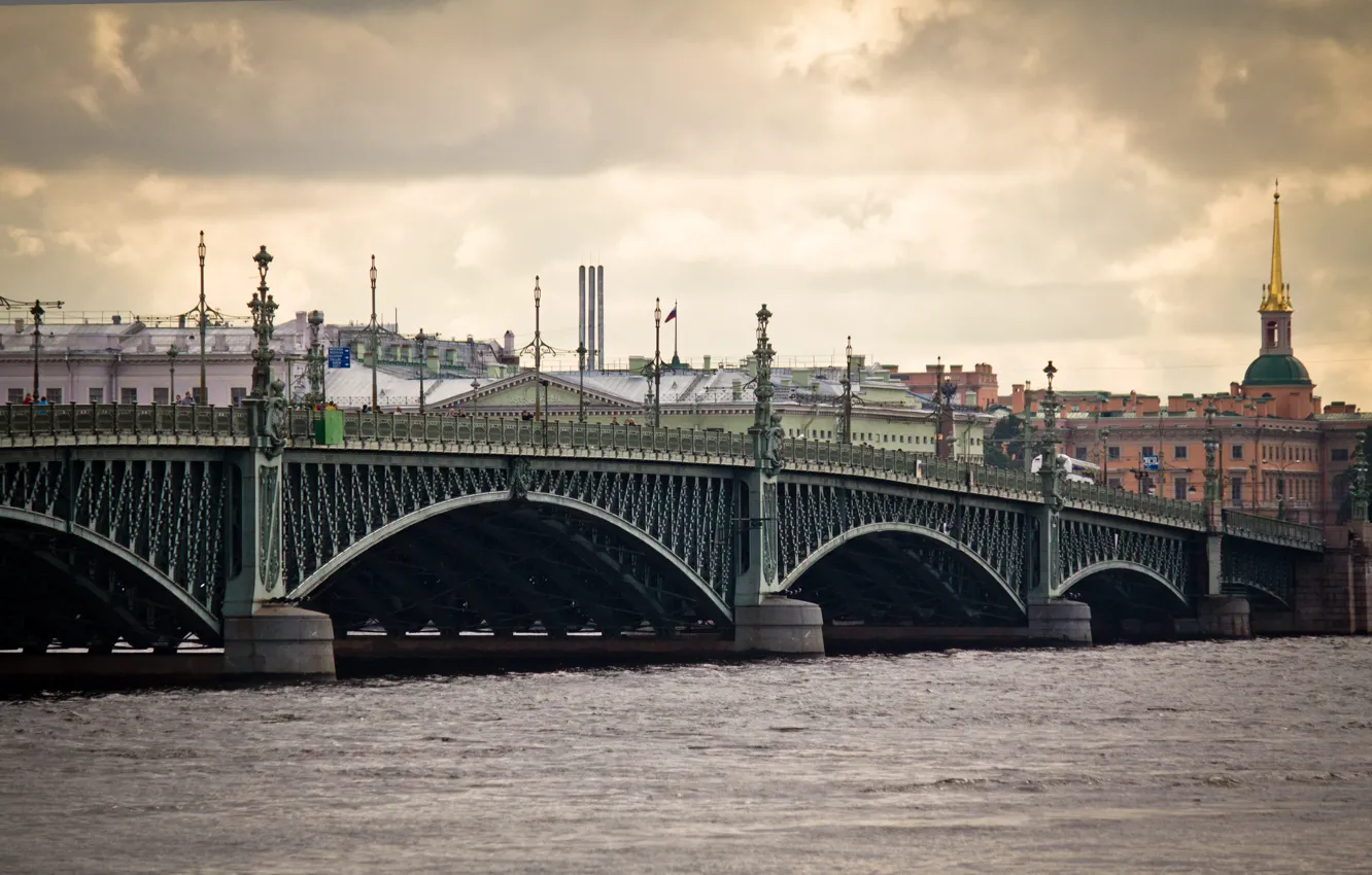 Фото обои мост, река, Russia, набережная, питер, санкт-петербург, St. Petersburg