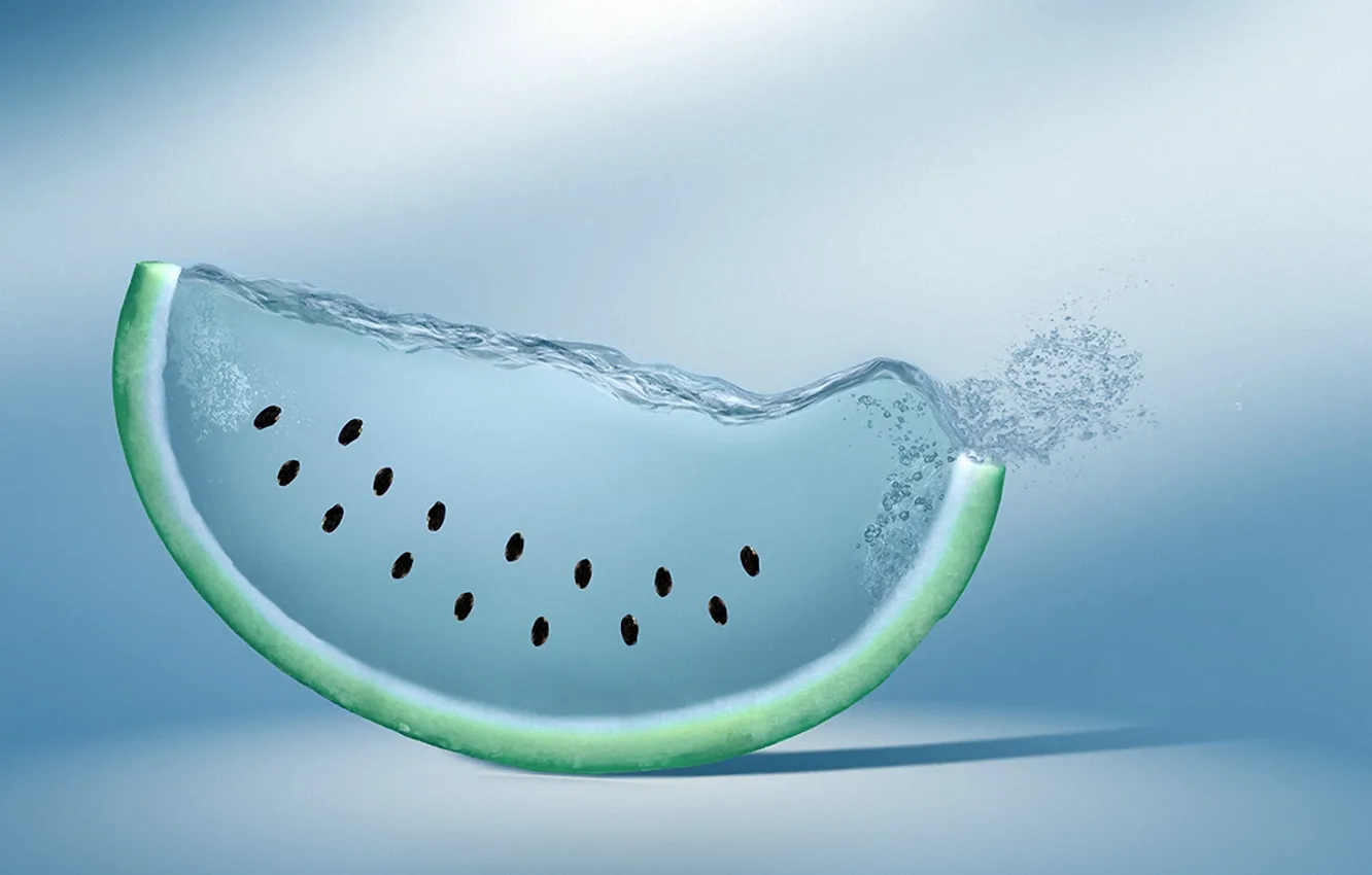 Фото обои вода, креатив, арбуз, семечки, watermelon