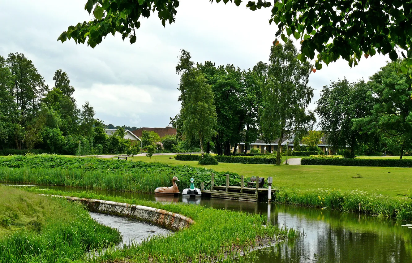 Фото обои пейзаж, природа, пруд, фото, Дания, Syddanmark